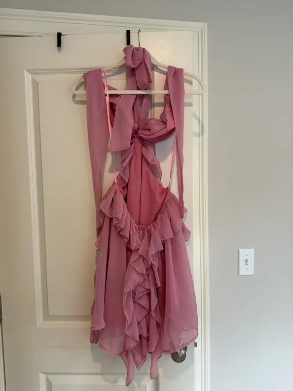Selfie Leslie Santiago Cut-Out Ruffle Dress Blush - Image 7