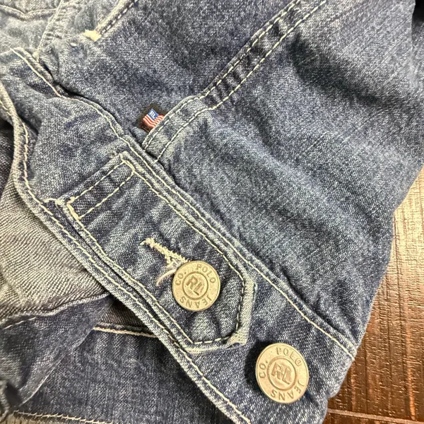 Polo Jeans Co Ralph Lauren Denim Jacket Womens Small Blue Trucker Vintage Y2K - Image 5