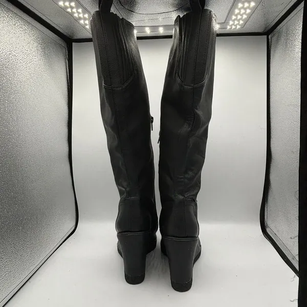 Zodiac Womens IGGY Faux Leather Knee-High Tall Wedge Boots‎ Shoes Sz 7.5 - Image 3
