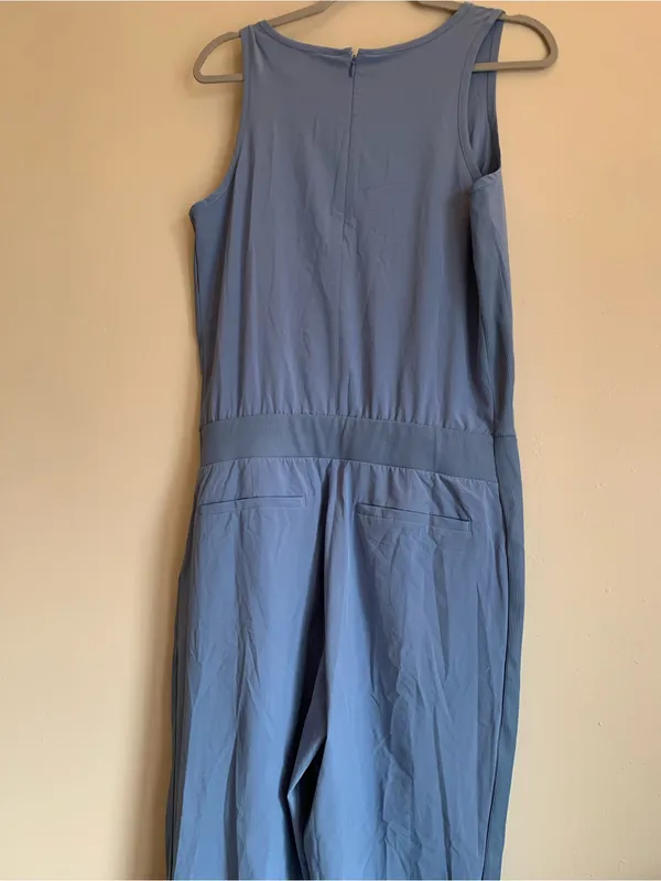 Athleta Sleeveless V-Neck Jumpsuit in Slate Blue Athletic Women Size 10 - Image 5