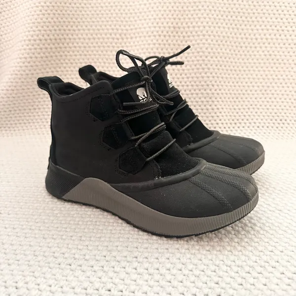 Sorel Black Gray Out 'N About III Classic Waterproof Ankle Boot NWOB 7.5 NL4431 - Image 2