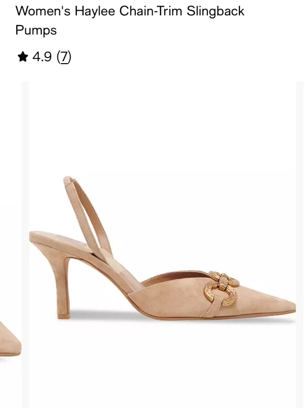 DOLCE VITA Haylee Slingback Pointed Toe Pump suede tan $140 summer 90s party - Image 4