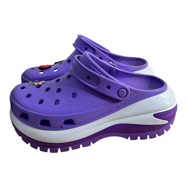 Crocs Mega Crush Purple Platform Clog Galaxy Women 10 Men 8 Rubber - Image 2