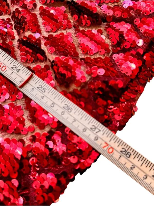 Emerald Sundae Red Sequin Strapless Bodycon Mini Dress XS Cocktail Party Holiday - Image 12