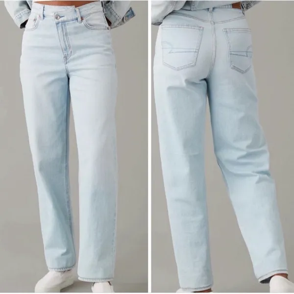 American Eagle Highest Rise Baggy Straight Jeans Crossover Strigid Womens 2 - Image 2