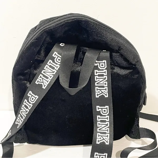Victorias Secret‎ Pink Black Mini Suede Backpack - Image 4