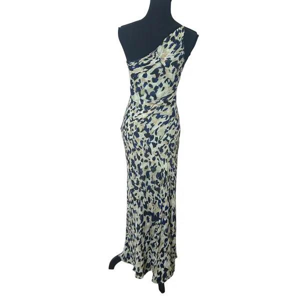 Shona Joy Leopard Chiffon Gown SIZE 4 One Shoulder Dress Formal Designer $480 - Image 11