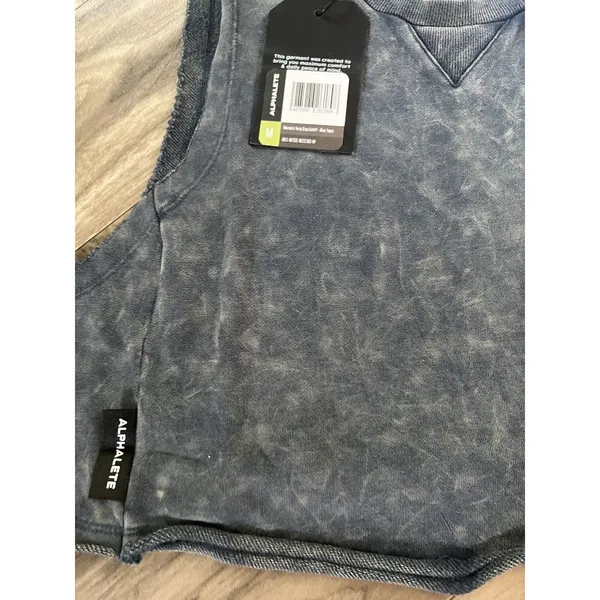 Alphalete Women’s Very Terry Crop top Cutoff - Blue Topaz , Size Medium - Image 9