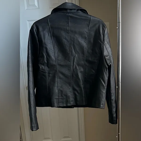 Cato Black Faux Leather Jacket - Image 2