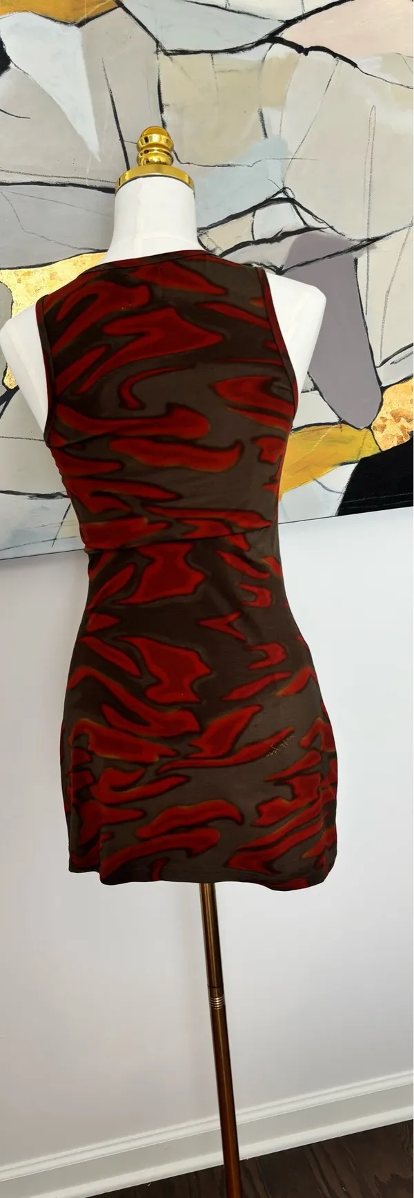 With Jean, red and olive cut out mini dress - Image 4