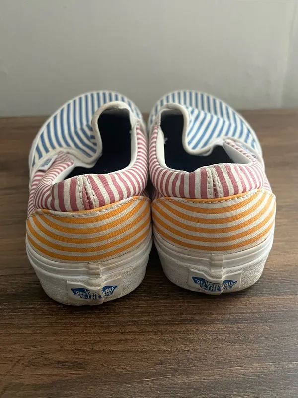 Vans Classic Slip-On Deck Club Mix Stripes Shoes Size 8 - Image 4