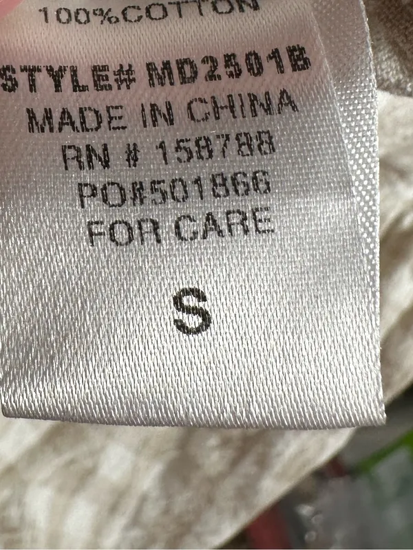 Anthropologie MABLE Gingham‎ Smocked Mini Dress Small Beige Babydoll Puff Sleeve Cotton - Image 8