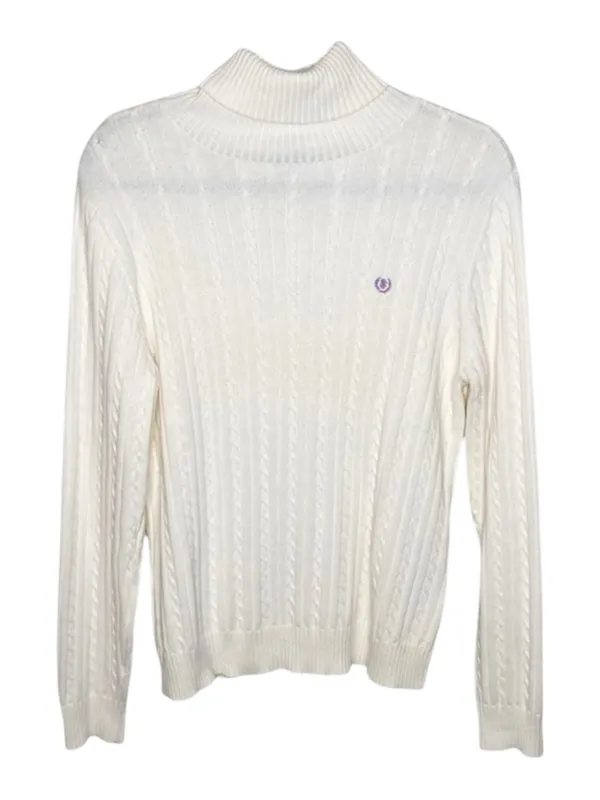 new Izod ❤︎ Cozy Classic Cable Knit Turtleneck Sweater ❤︎ Ivory Winter White XL - Image 3