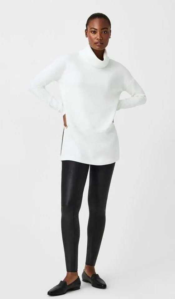 Spanx SPANXshape™ Faux Leather Leggings Women’s Size L Black Compression 2437 - Image 4