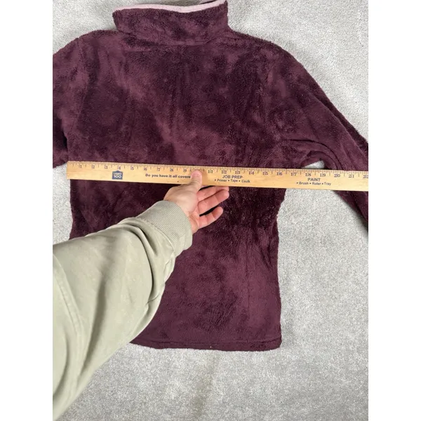 The North Face Women's Small Sherpa Fleece Pullover Sweater Purple 1/4 Zip‎ Soft - Image 8