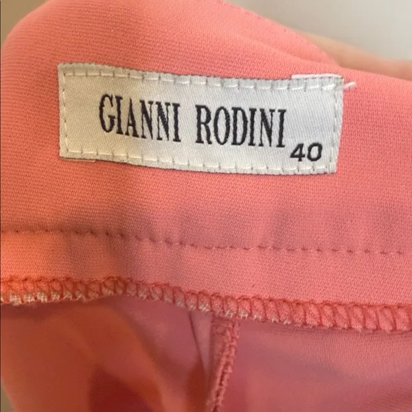 Gianni Rodini Wide Leg pink pants with sequin detail around waist sz 10 - Image 6