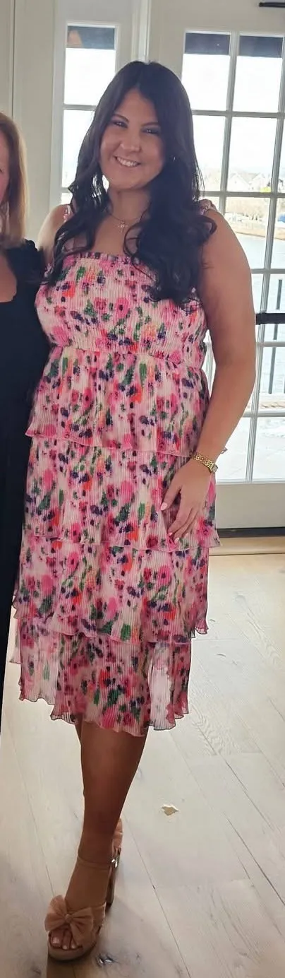 Women's Summer Floral Print Halter A-line Dress Bohemian Cake Dress Pink Dresses - Image 4