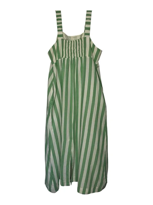 Pact Organic Cotton & Linen Sz XXXL Green and White Striped Maxi Dress - Image 14