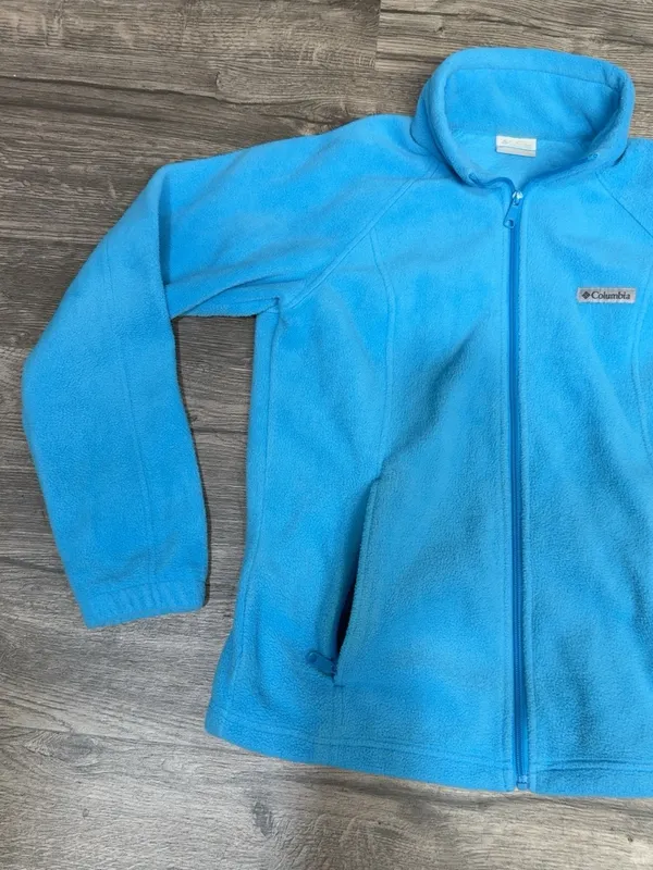 Columbia Women’s M Turquoise Blue Full Zip Fleece Jacket Zip Pockets Outdoor - Image 5
