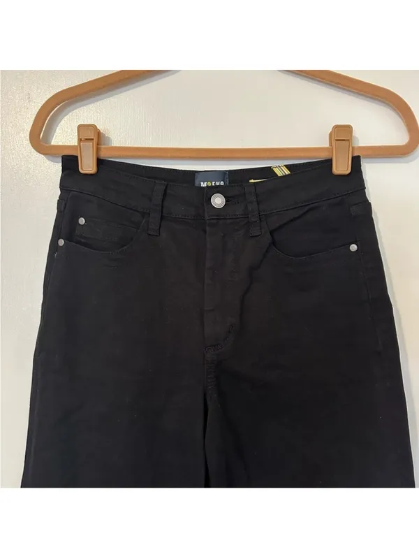 Anthropologie Maeve Wide Leg Flare Jeans Womens 26 Black Cotton Blend Stretch - Image 2