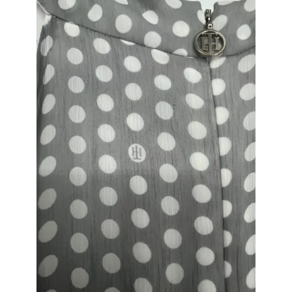 Tommy Hilfiger‎ Polka Dot Halter Maxi Dress Womens 4 Gray White Flowy - Image 3