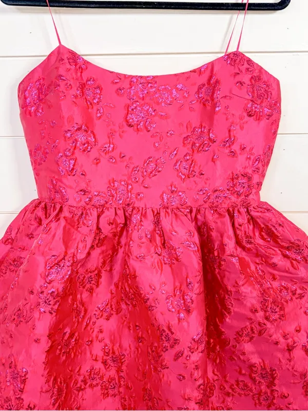 NEW Amanda Uprichard Addison Fuchsia Bubble Mini Dress, Medium, MSRP $236 - Image 8