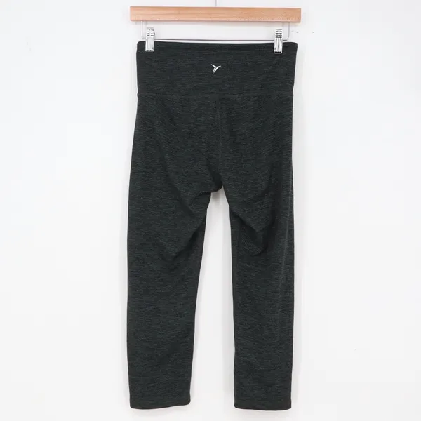 Old Navy Leggings Womens M Go-Dry Gray Space Dye Cropped High Rise - Image 4