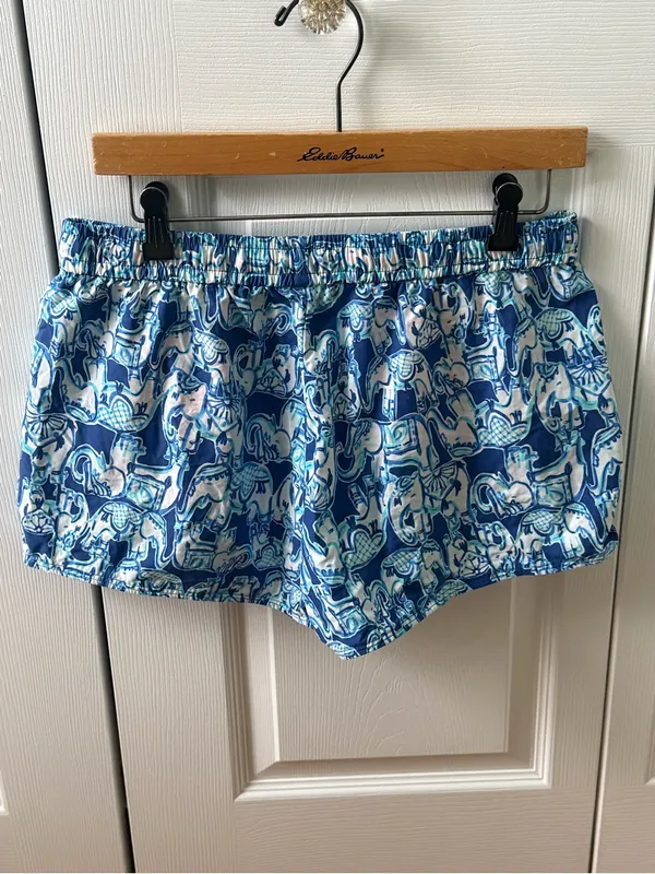 Lilly Pulitzer Get Trunky Blue Elephant Luxletic Shorts - Image 3