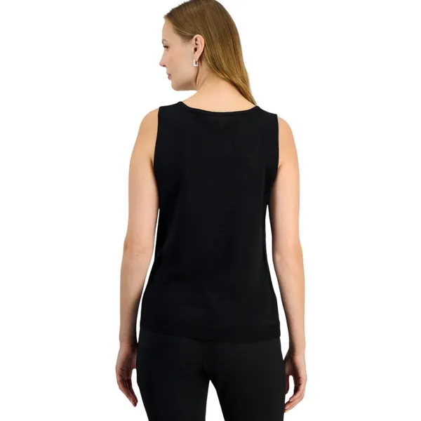 Kasper Womens Sleeveless Embroidered Sleeveless Top 10924833 Black XS - Image 7
