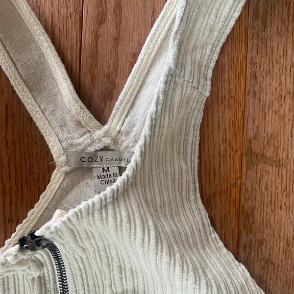Beige Corduroy Overall Dress - Image 5