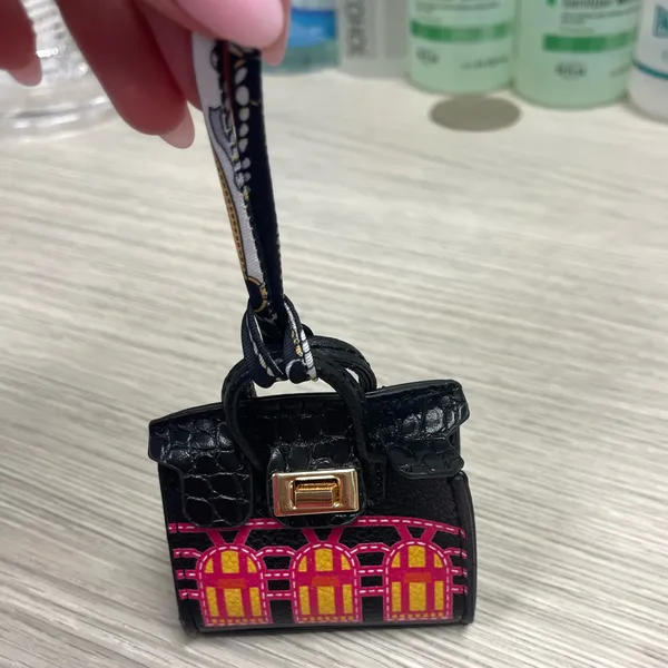 New Black Birkin Tote Charm For Purse - Image 4