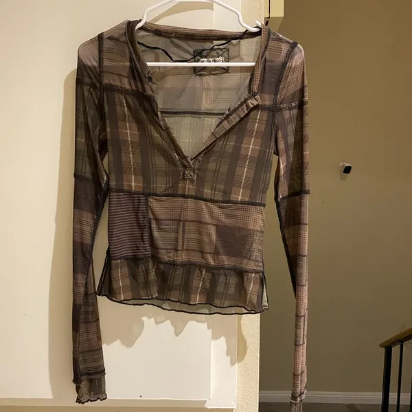 Free people mesh long sleeve top - Image 2