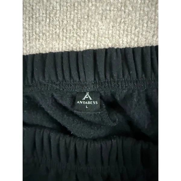 Anrabess Womens Black Fleece Lined Jogger Sweatpants Elastic Waist Size L - Image 5