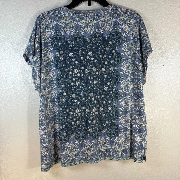 Lucky Brand Floral V-Neck Women's Top SZ:L - Image 2