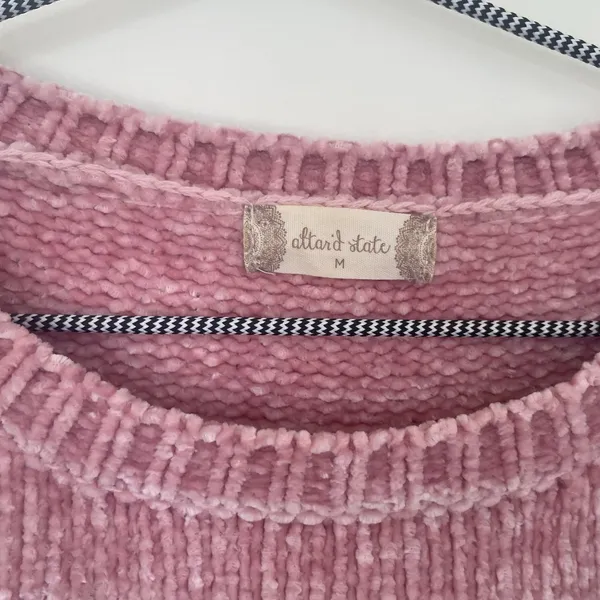 Altar'd State pink chenille sweater Sz Medium - Image 3