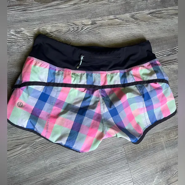 Lululemon Athletica Colorful Plaid Athletic Shorts - Image 3