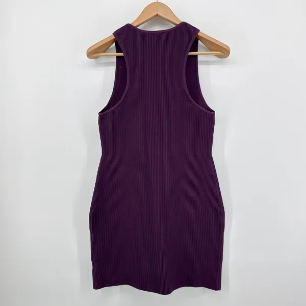 Aritzia Babaton‎ Sculpt Knit Racer Mini Dress L Dewberry Purple NWT Ribbed Tank - Image 6