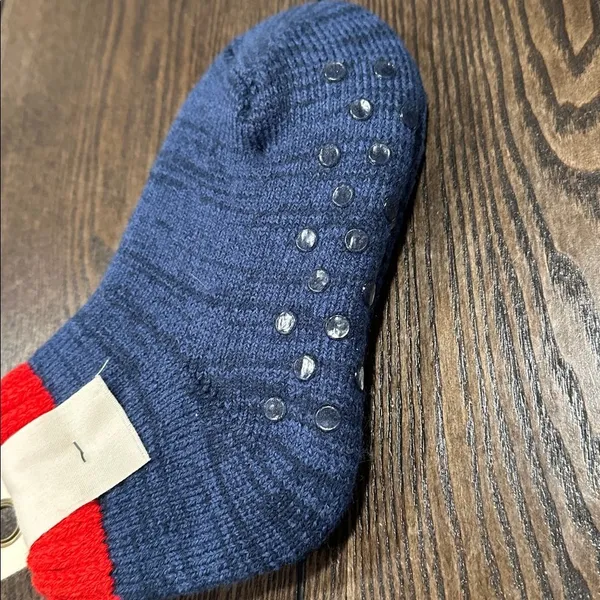 Free People Cozy Slipper Socks NEW Blue Red Grip Bottoms Lounge Cabin Socks OS - Image 6