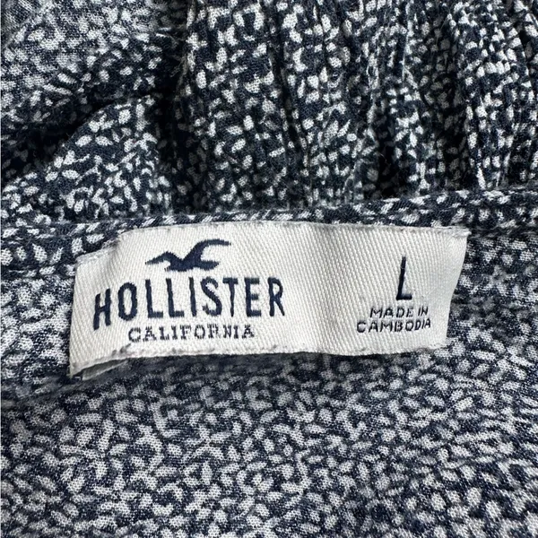 Hollister Babydoll Top Blue‎ Ditsy Floral V-Neck Y2K Coquette - Image 4