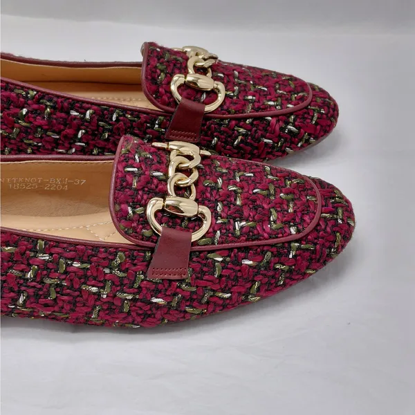 Patrizia by Spring Step Knitknot Loafers Size 37 (US 6.5-7) Tweed Office Preppy - Image 4