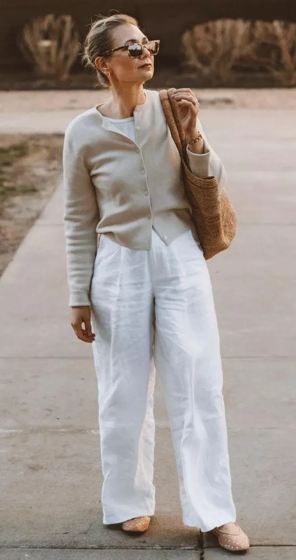 Madewell NWT White Harlow Wideleg Linen Pants 8 - Image 2