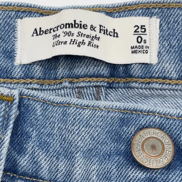 Abercrombie Fitch 90s Straight Jean Women 25/0S Distressed Ultra High Rise Indie - Image 9