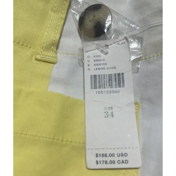 Anthropologie Maeve The Colette Cropped Wide Leg Pant Yellow Linen Size 34 NEW - Image 3