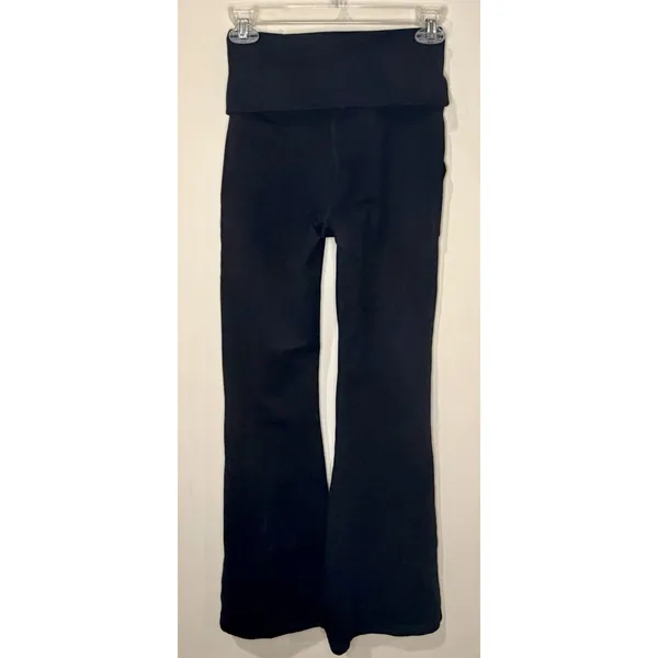 Aerie Offline The Hugger Foldover Flare Hi-Rise Black Leggings Sz S Small EUC!! - Image 3