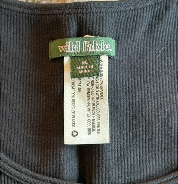 Wild Fable Ribbed Crop Top - Black XL - Image 3