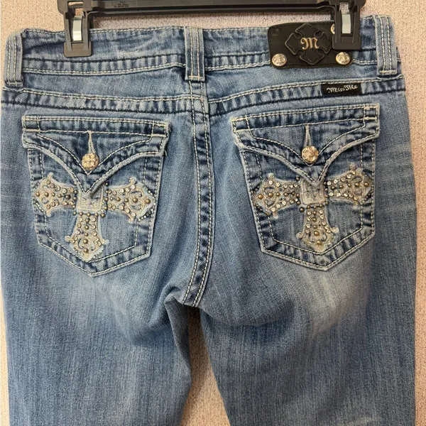 Miss Me Women Size‎ 30 Boot Cut distressed Blue Denim Jeans Western - Image 5