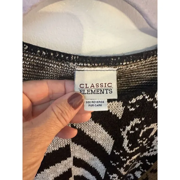 Classic Elements Vintage Sweater Mixed Animal Print Made In USA Womens Large - Image 3