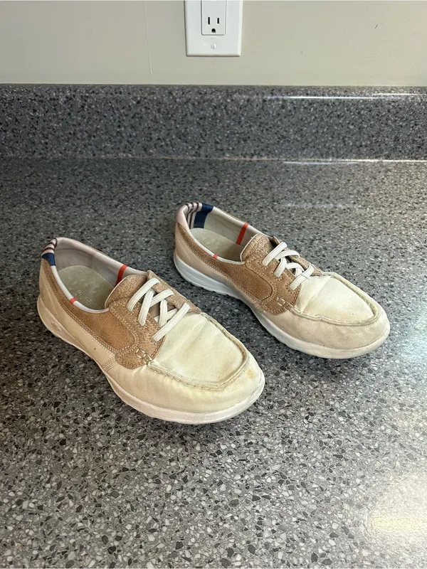 Skechers Cream and Tan Women's Sneakers - Image 3