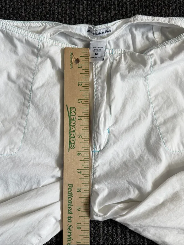Abercrombie & Fitch Women's Wide Leg White Pants Sz 10 - Image 3