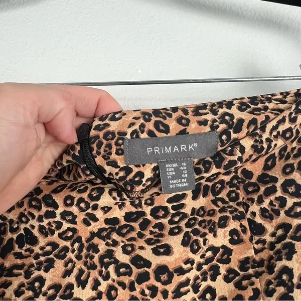 Primark Cheetah Print Mini Skirt Brown Tan Animal‎ Pattern Size 12 - Image 5